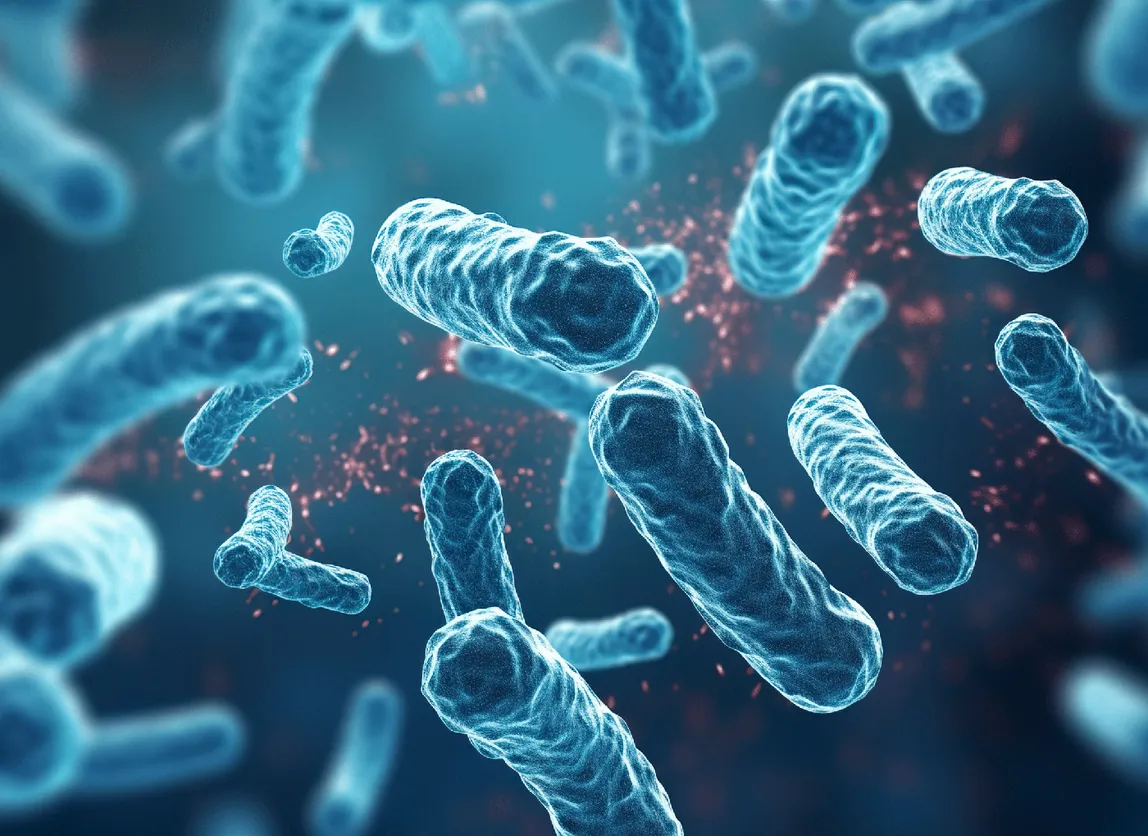 Three-strain probiotic bacteria illustration
